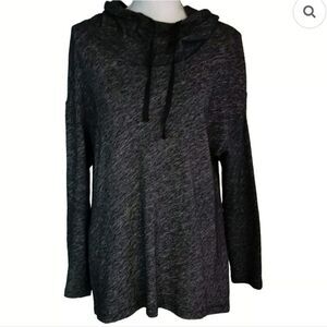 Eileen Fisher Wool Blend Hooded Sweater Spacedye Grey Size PS / PP